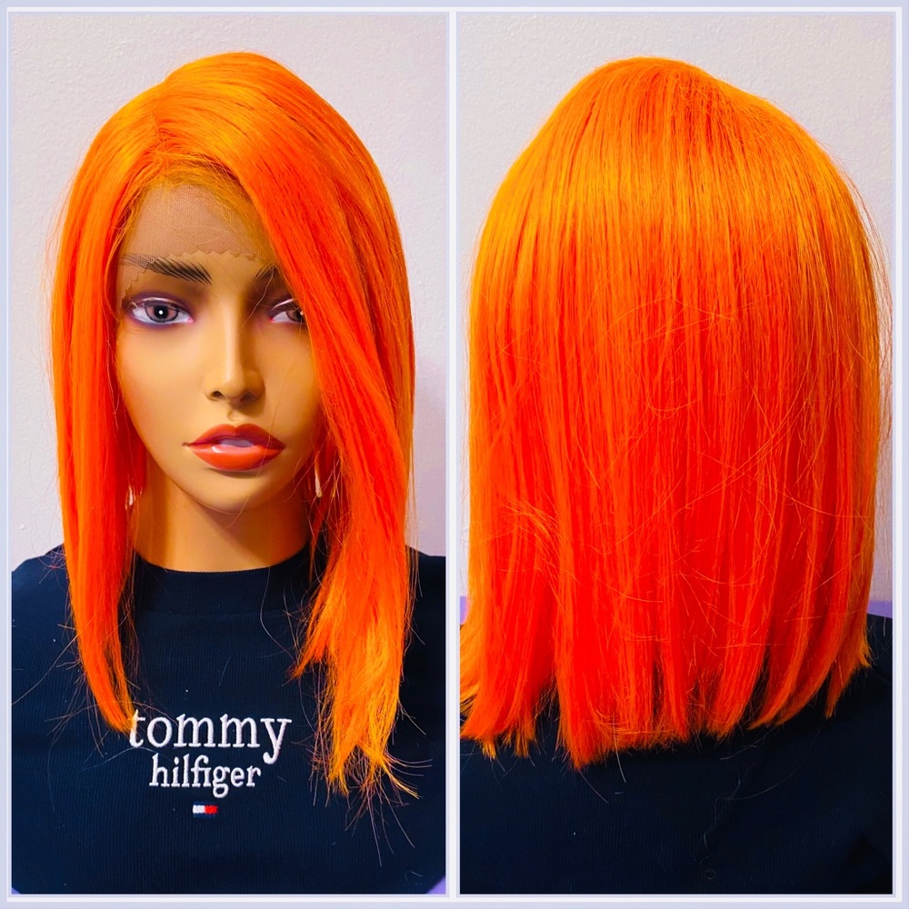 Neontongerine lace wig